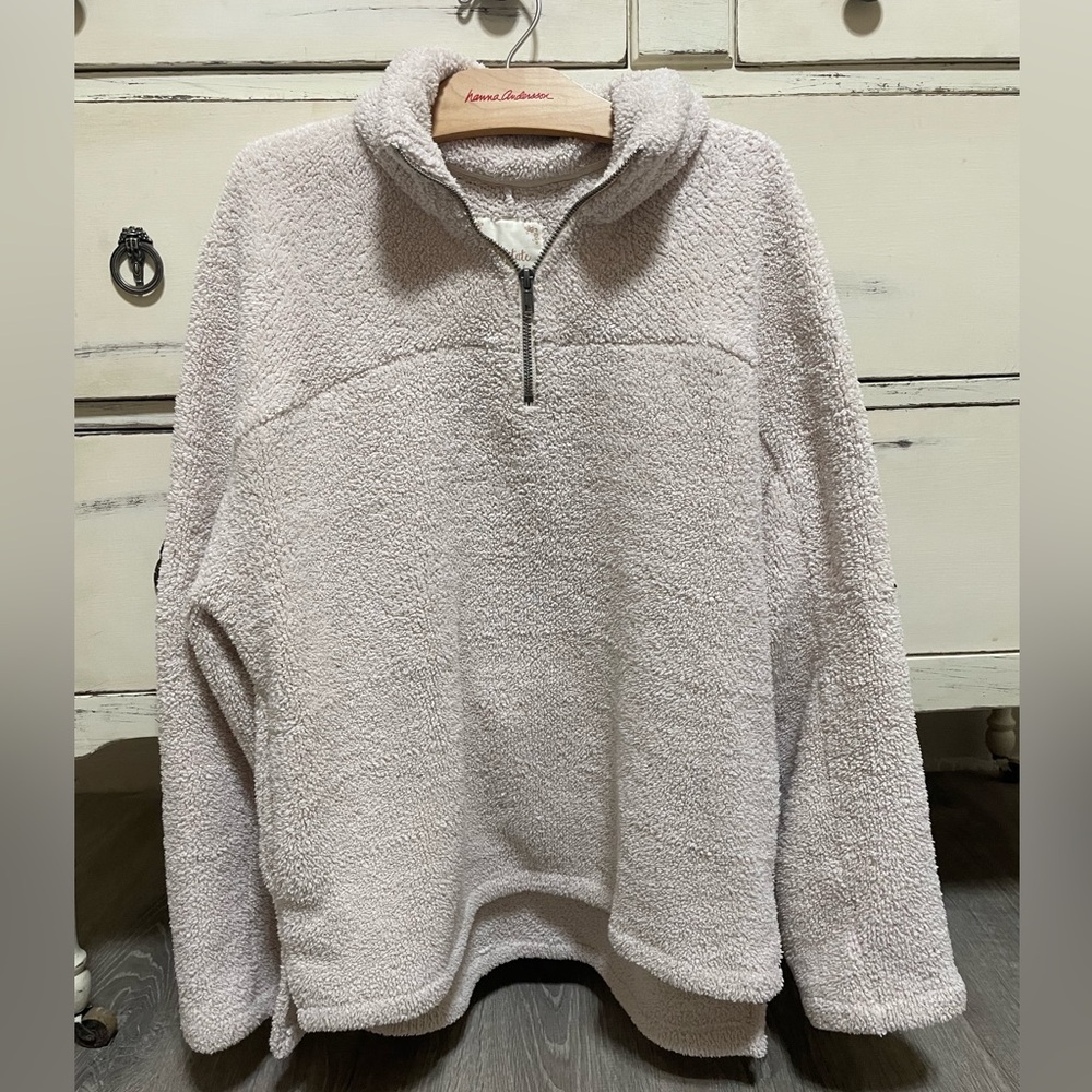 Altar'd State Cream Fleece Quarter-Zip - Picture 2 of 3